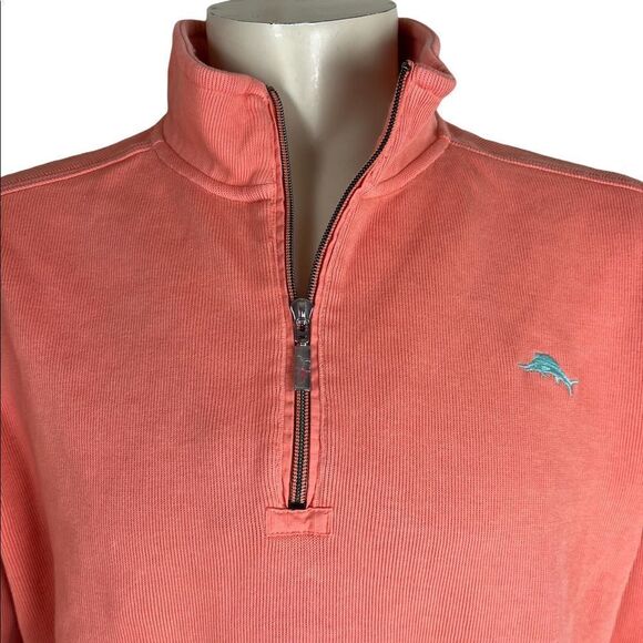 XL Tommy Bahama Relax Mock L/S Pullover with Front Zip Closure - Picture 2 of 12